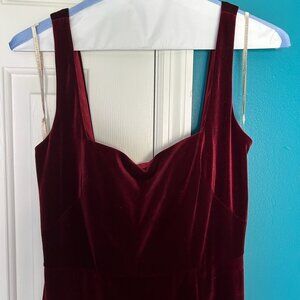 BHLDN x Jenny Yoo Mara Dark Berry Velvet Dress, Size 10